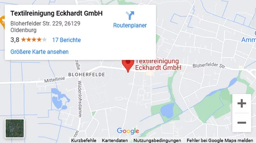 Google Maps Karte - Miettex Service Eckhardt / Textilreinigung Eckhardt GmbH in Oldenburg